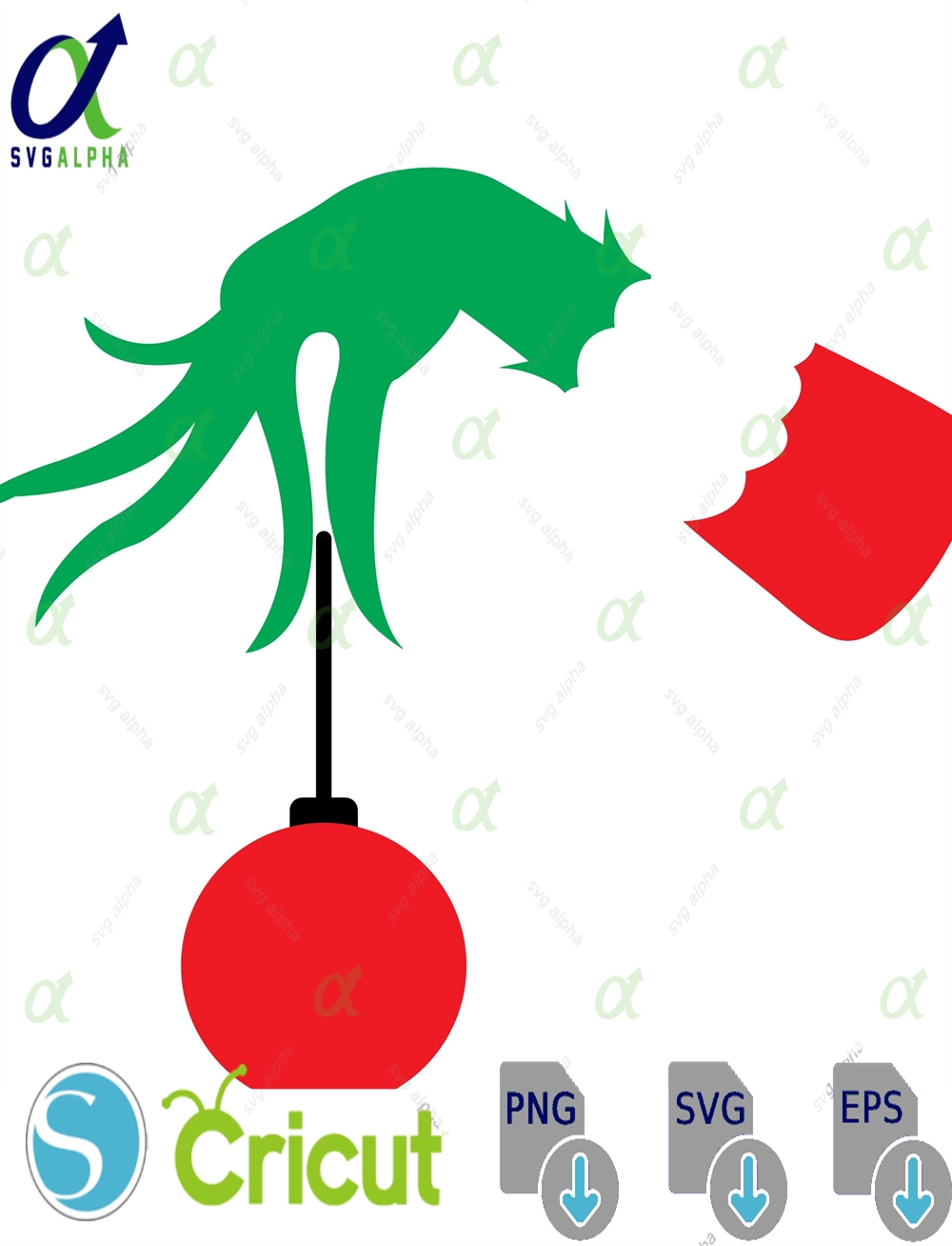 Grinch Hand Stole Christmas Ornament Svg Clipart Printcut Files